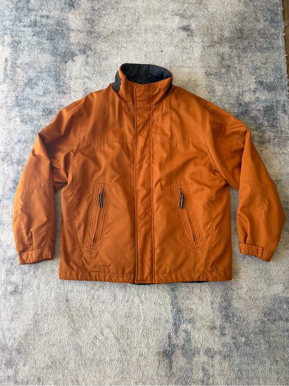 Roundtree & Yorke Outdoors Men’s L Orange 2 in 1 Rain Jacket Windbreaker Coat